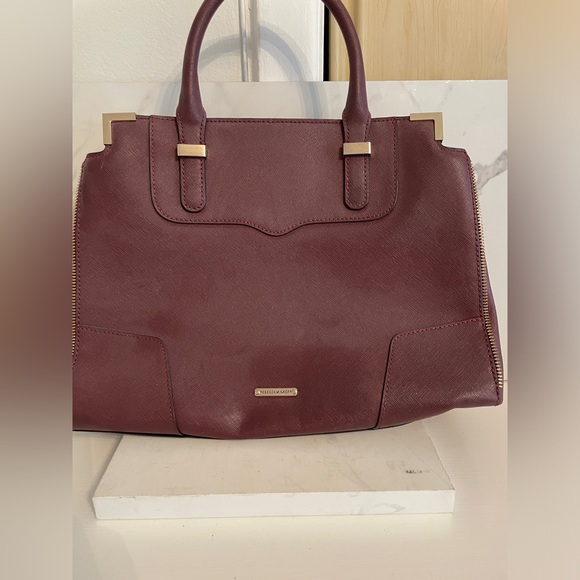 Rebecca minkoff wine red genuine leather handbag excellent condition quality - Picture 1 of 3